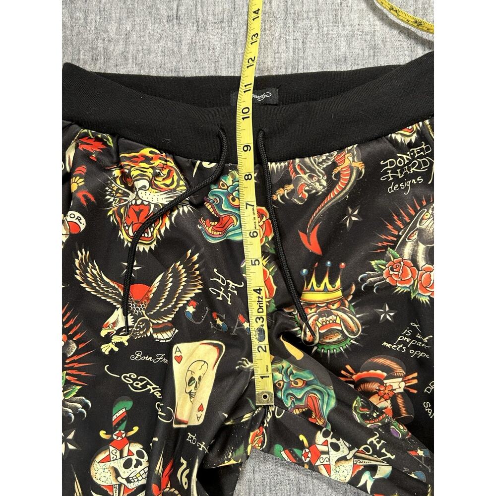 Ed Hardy Flashboard Track Pants Womens Small Black Stretch Embroidered Tattoo - Picture 9 of 16